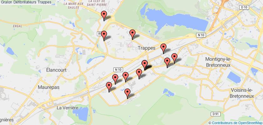 plan défibrillateurs Trappes