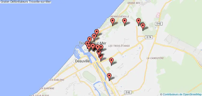 plan défibrillateurs Trouville-sur-Mer