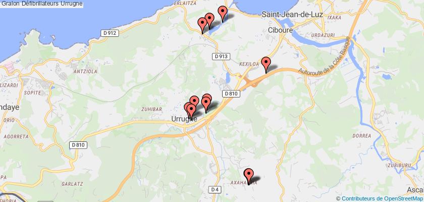 plan défibrillateurs Urrugne