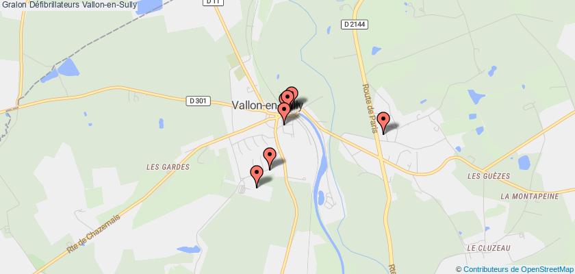 plan défibrillateurs Vallon-en-Sully