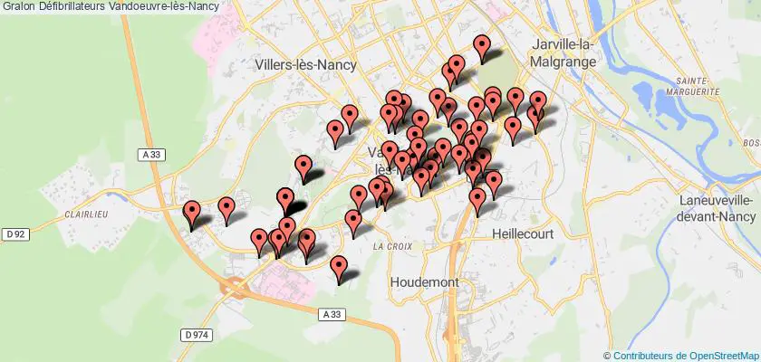 plan défibrillateurs Vandoeuvre-lès-Nancy