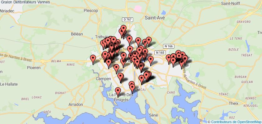 plan défibrillateurs Vannes