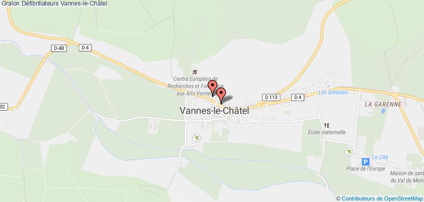 plan défibrillateurs Vannes-le-Châtel