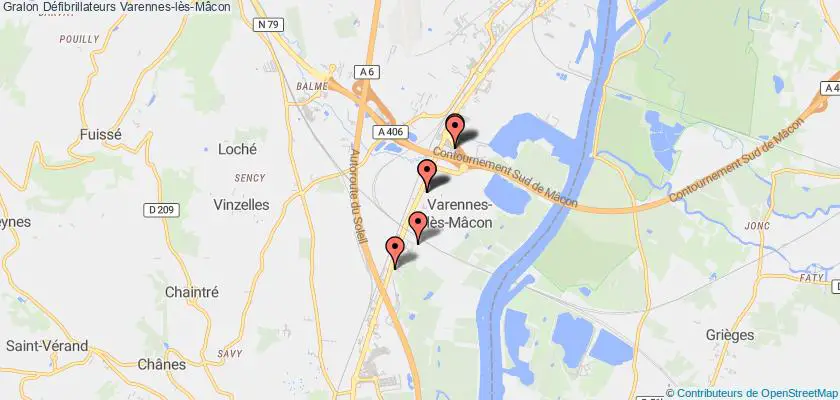 plan défibrillateurs Varennes-lès-Mâcon