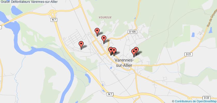 plan défibrillateurs Varennes-sur-Allier