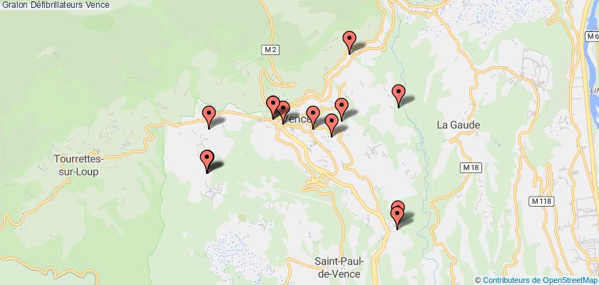 plan défibrillateurs Vence