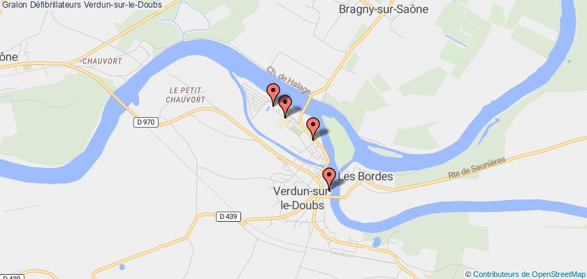 plan défibrillateurs Verdun-sur-le-Doubs