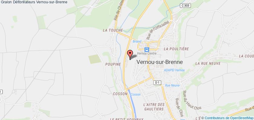 plan défibrillateurs Vernou-sur-Brenne