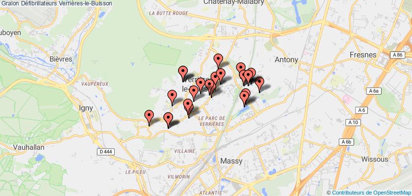 plan défibrillateurs Verrières-le-Buisson