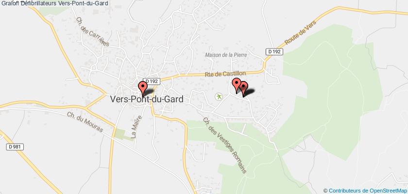 plan défibrillateurs Vers-Pont-du-Gard