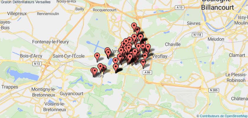 plan défibrillateurs Versailles