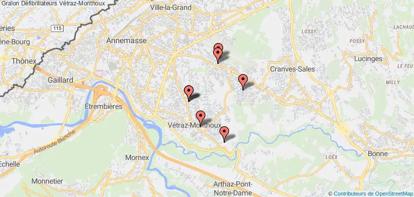 plan défibrillateurs Vétraz-Monthoux