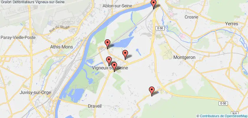 plan défibrillateurs Vigneux-sur-Seine