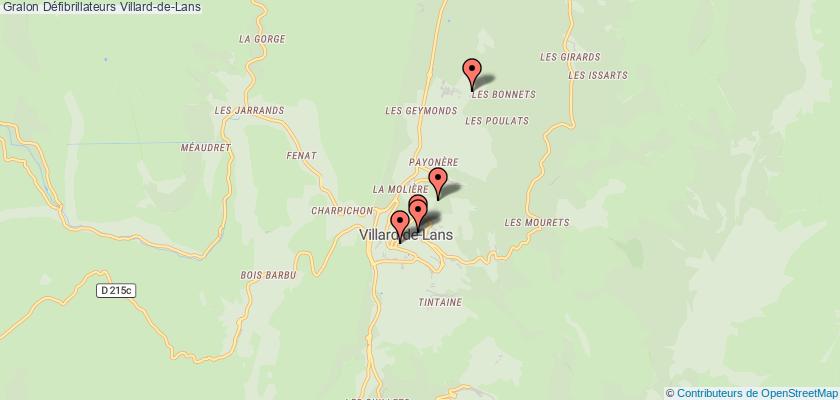 plan défibrillateurs Villard-de-Lans