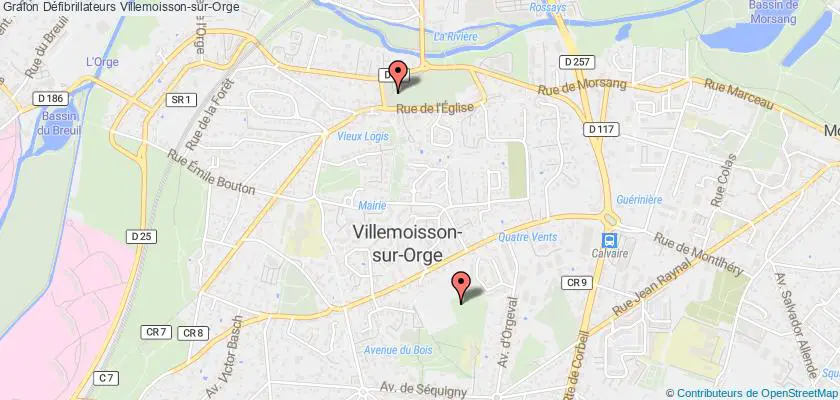 plan défibrillateurs Villemoisson-sur-Orge