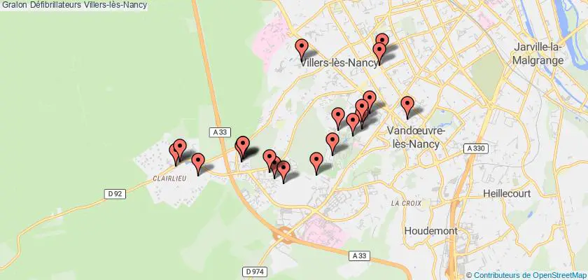 plan défibrillateurs Villers-lès-Nancy
