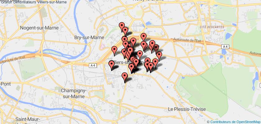 plan défibrillateurs Villiers-sur-Marne