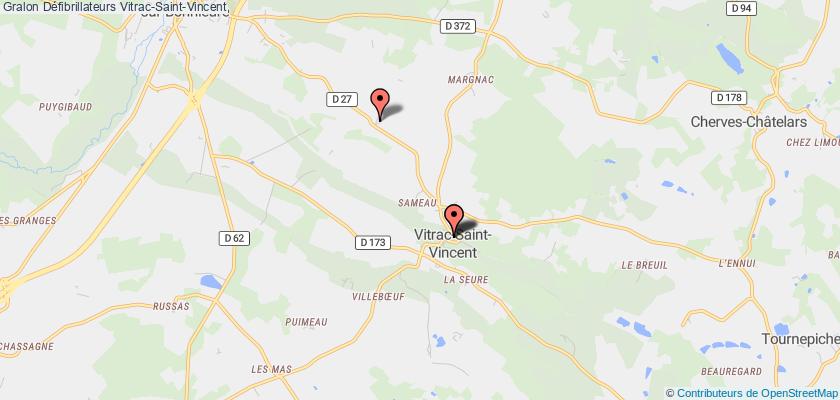 plan défibrillateurs Vitrac-Saint-Vincent