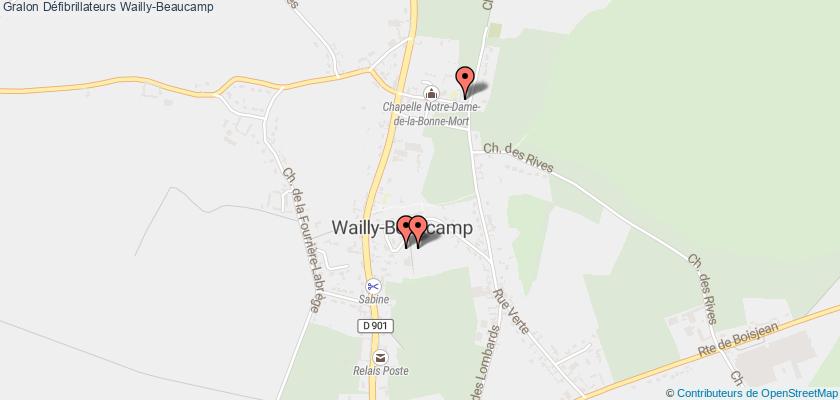 plan défibrillateurs Wailly-Beaucamp