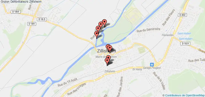 plan défibrillateurs Zillisheim