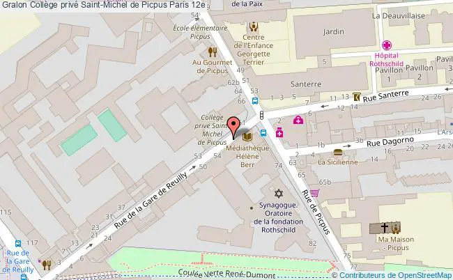 plan Collège Privé Saint-michel De Picpus Paris 12e Paris 12e