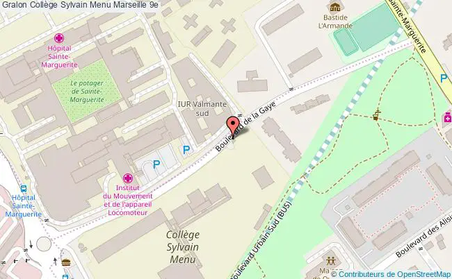 plan Collège Sylvain Menu Marseille 9e Marseille 9e