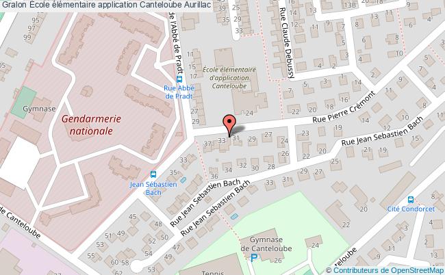 plan École élémentaire Application Canteloube Aurillac Aurillac