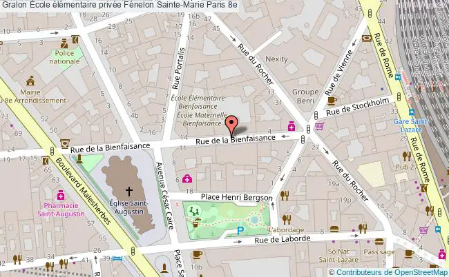plan École élémentaire Privée Fénelon Sainte-marie Paris 8e Paris 8e