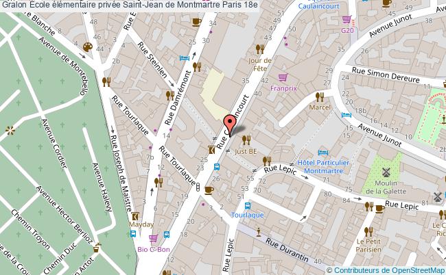 plan École élémentaire Privée Saint-jean De Montmartre Paris 18e Paris 18e