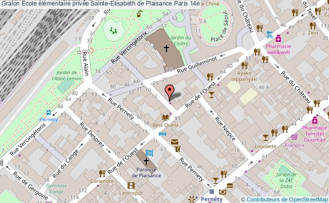 plan École élémentaire Privée Sainte-elisabeth De Plaisance Paris 14e Paris 14e