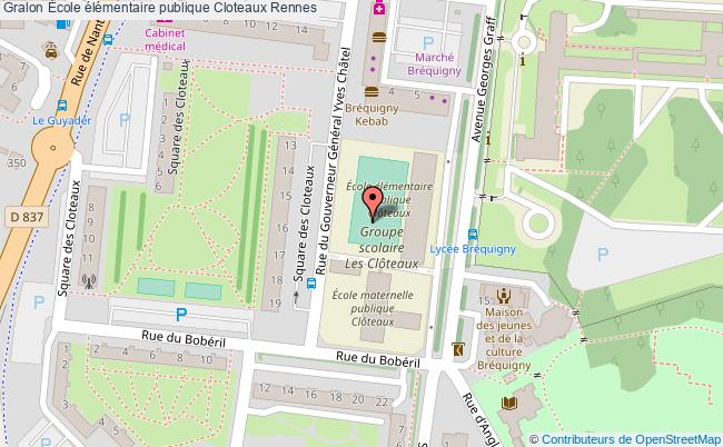 plan École élémentaire Publique Cloteaux Rennes Rennes