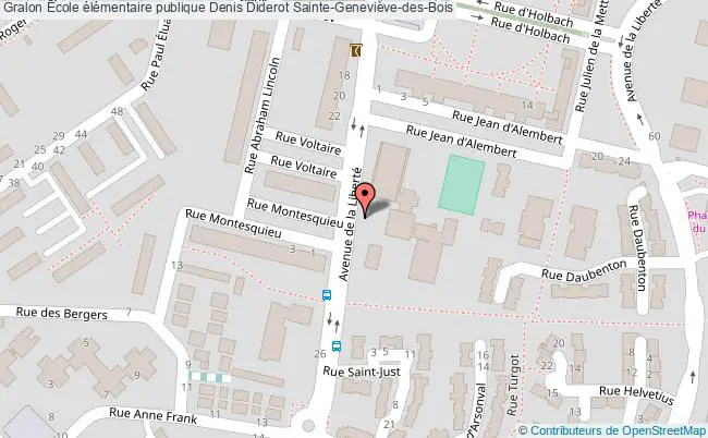 plan École élémentaire Publique Denis Diderot Sainte-geneviève-des-bois Sainte-Geneviève-des-Bois