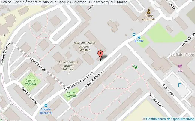 plan École élémentaire Publique Jacques Solomon B Champigny-sur-marne Champigny-sur-Marne