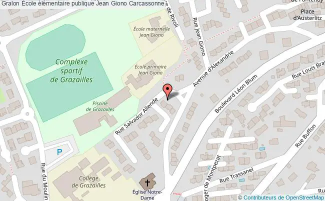plan École élémentaire Publique Jean Giono Carcassonne Carcassonne