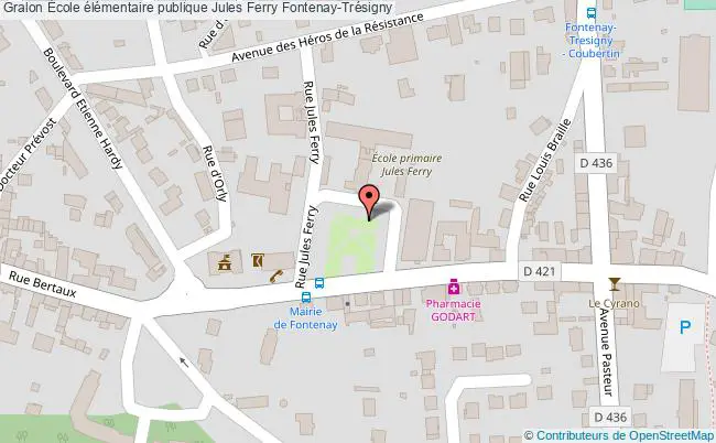 plan École élémentaire Publique Jules Ferry Fontenay-trésigny Fontenay-Trésigny