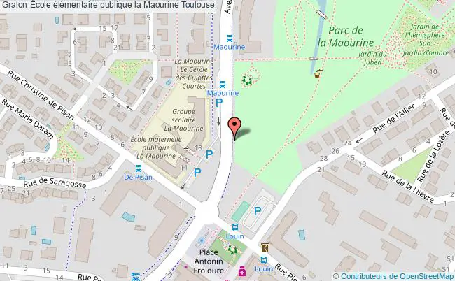 plan École élémentaire Publique La Maourine Toulouse Toulouse