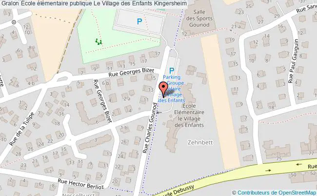 plan École élémentaire Publique Le Village Des Enfants Kingersheim Kingersheim