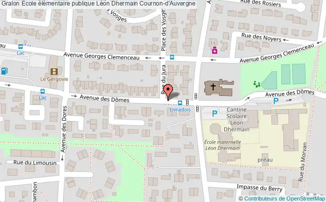 plan École élémentaire Publique Léon Dhermain Cournon-d'auvergne Cournon-d'Auvergne
