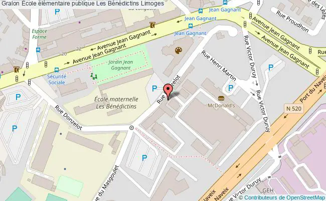 plan École élémentaire Publique Les Bénédictins Limoges Limoges