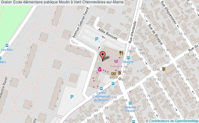 plan École élémentaire Publique Moulin à Vent Chennevières-sur-marne Chennevières-sur-Marne