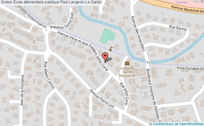 plan École élémentaire Publique Paul Langevin La Garde La Garde