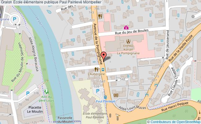 plan École élémentaire Publique Paul Painlevé Montpellier Montpellier