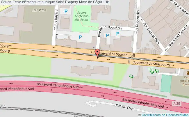 plan École élémentaire Publique Saint-exupery-mme De Ségur Lille Lille