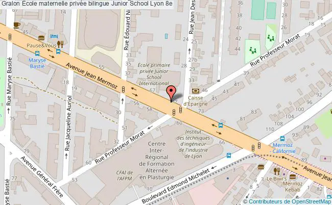 plan École Maternelle Privée Bilingue Junior School Lyon 8e Lyon 8e