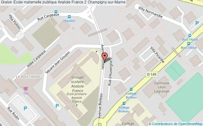 plan École Maternelle Publique Anatole France 2 Champigny-sur-marne Champigny-sur-Marne