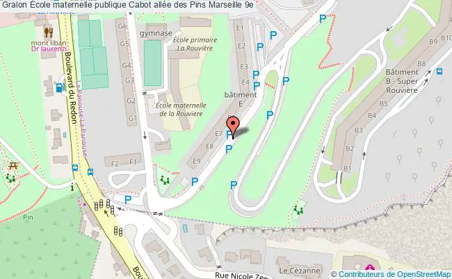 plan École Maternelle Publique Cabot Allée Des Pins Marseille 9e Marseille 9e