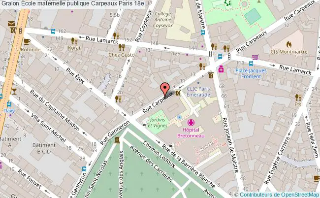 plan École Maternelle Publique Carpeaux Paris 18e Paris 18e