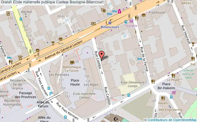 plan École Maternelle Publique Casteja Boulogne-billancourt Boulogne-Billancourt