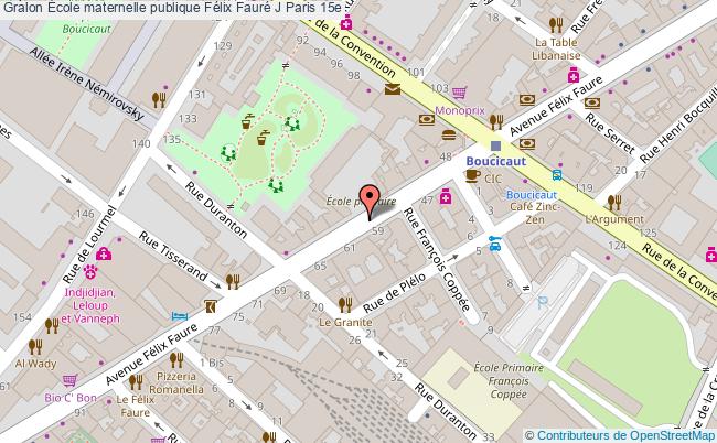 plan École Maternelle Publique Félix Fauré J Paris 15e Paris 15e
