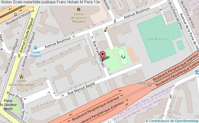 plan École Maternelle Publique Franc Nohain M Paris 13e Paris 13e